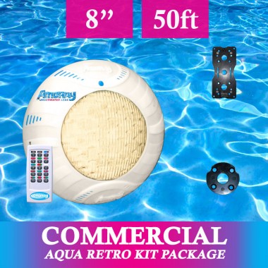 Amoray 8" Aqua Retro Light Kit (Commercial Warm White) 50ft