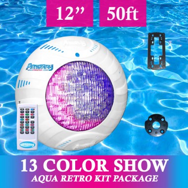 Amoray 12in Aqua Retro Light Kit (13 Color Show) 50ft